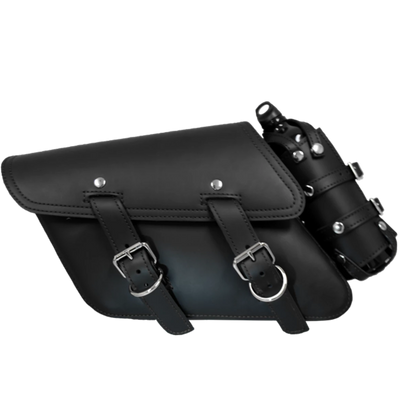 La Rosa Bolt On Swing Arm Bag With Spare Fuel Bottle Holder (Left Side) - American Legend Rider