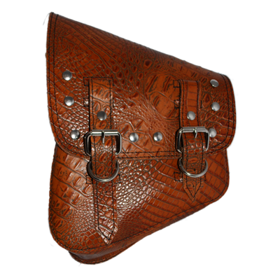 La Rosa Riveted Softail Swing Arm Embossed Leather Bag - American Legend Rider