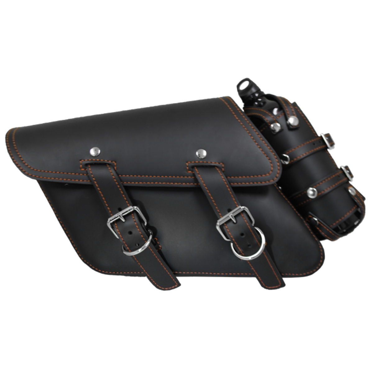 La Rosa Bolt On Swing Arm Bag With Spare Fuel Bottle Holder (Left Side) - American Legend Rider