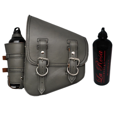 La Rosa Softail Saddle Bag with Spare Fuel Bottle Holder - American Legend Rider