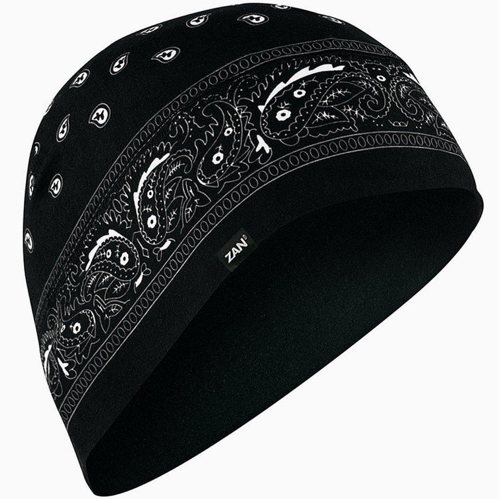 ZANheadgear® Paisley Style Beanie w/ 50+ UV Protection, Brushed Polyester/Elastane, OS, Black