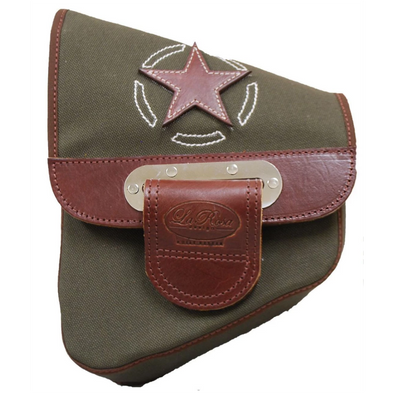 La Rosa Softail Canvas Stitched Star Swing Arm Bag - American Legend Rider