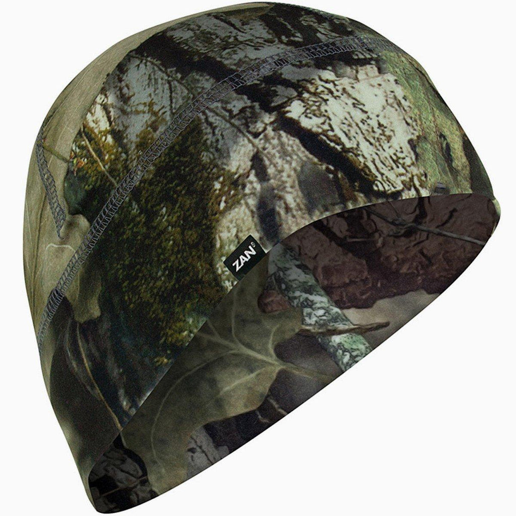ZANheadgear® Mossy Oak® Break-Up Country® Skull Cap Beanie Helmet Liner, Unisex, Polyester/Elastane, Black/Green