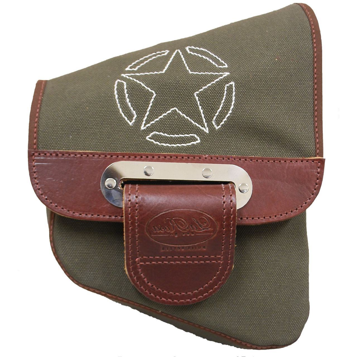 La Rosa Softail Canvas Stitched Star Swing Arm Bag