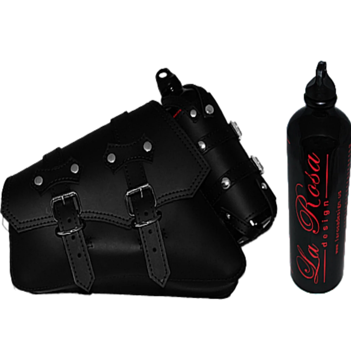 La Rosa Sportster Classick Saddle Bag with Spare Fuel Bottle Holder