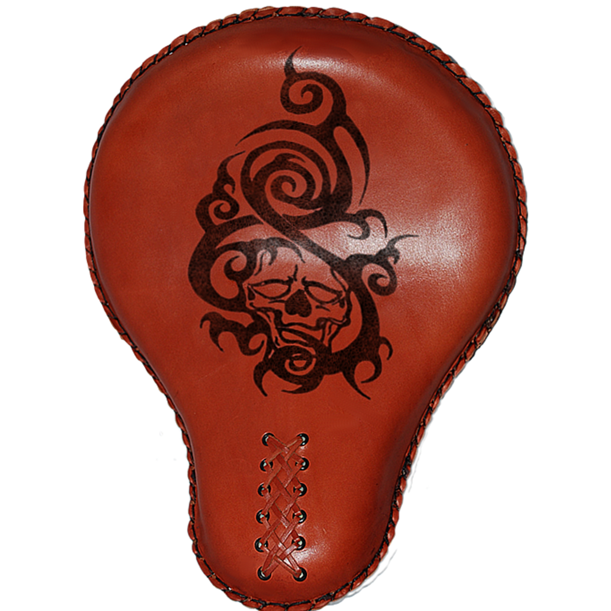 La Rosa 16" Solo Seat Tribal Skull, Leather, Shedron