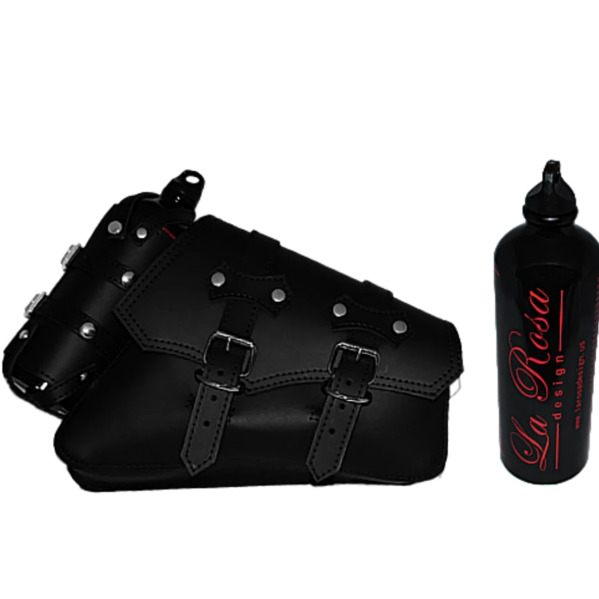 La Rosa Sportster Classick Saddle Bag with Spare Fuel Bottle Holder