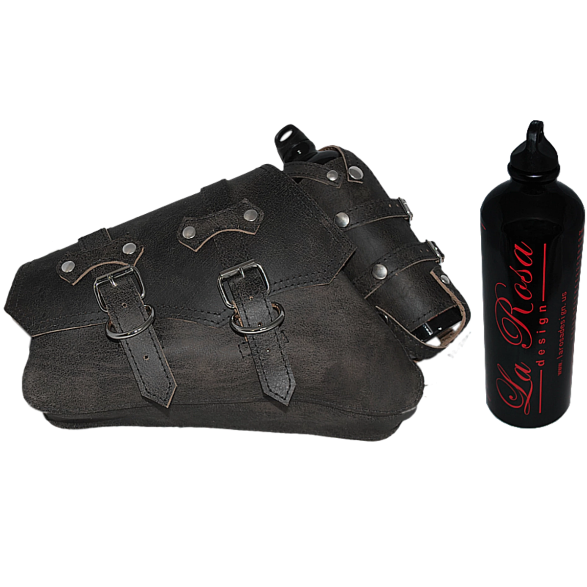 La Rosa Sportster Classick Saddle Bag with Spare Fuel Bottle Holder