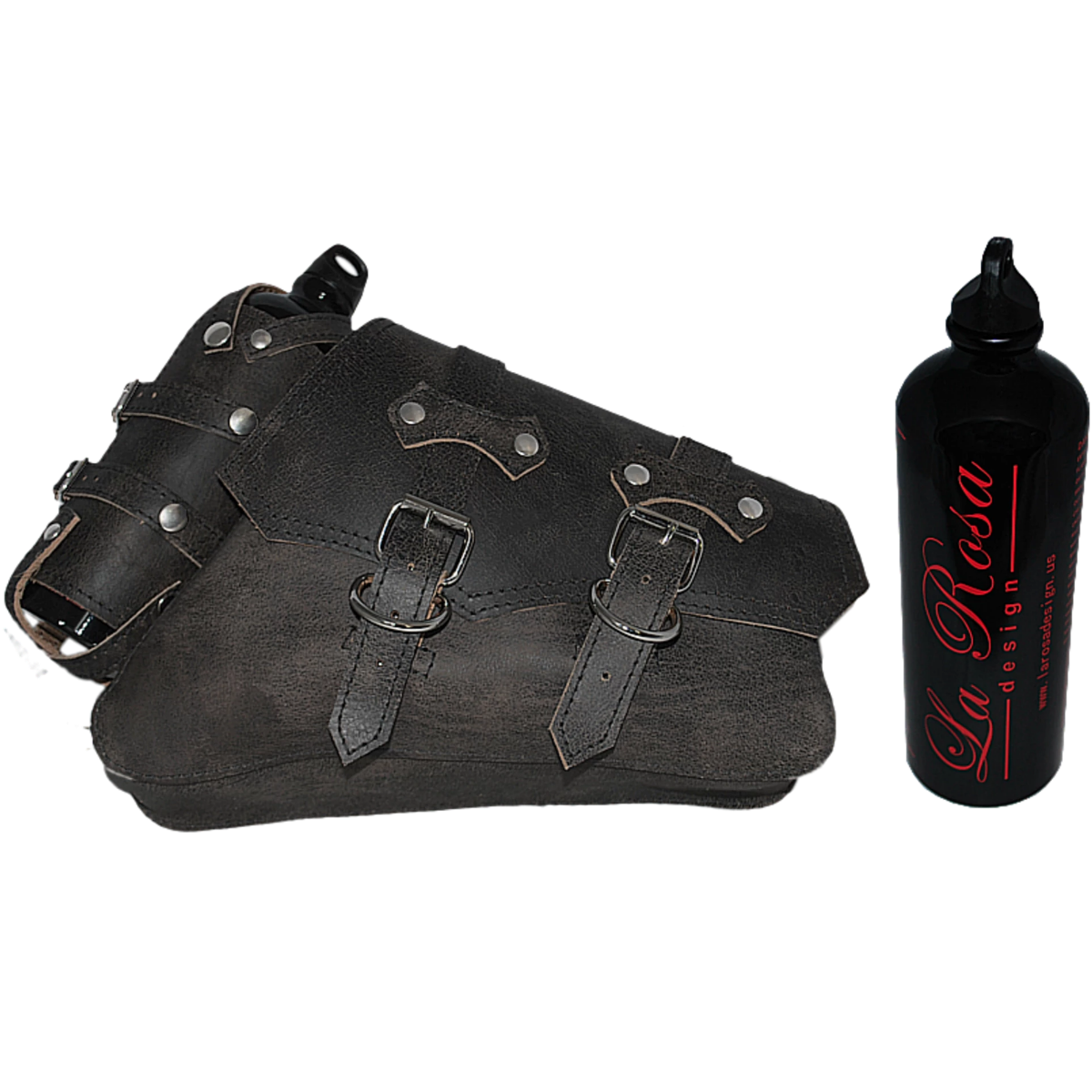 La Rosa Sportster Classick Saddle Bag with Spare Fuel Bottle Holder