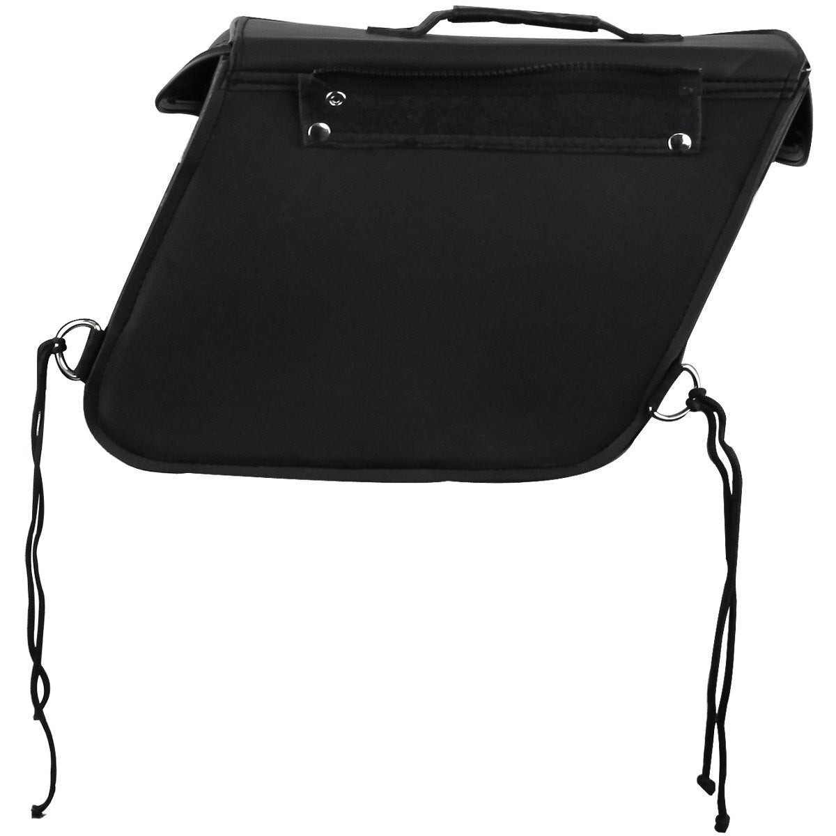 Vance Leather Black Saddle Bag With Outside Pockets