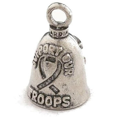 Daniel Smart Guardian Bell® Support Our Troops, Pewter, 1.5 x 1 in - American Legend Rider