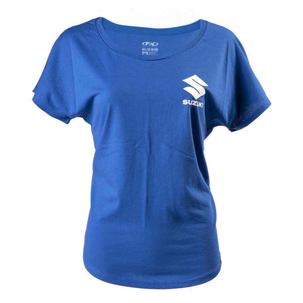 Factory Effex Women's Suzuki Icon Dolman T-Shirt, Royal Blue - American Legend Rider