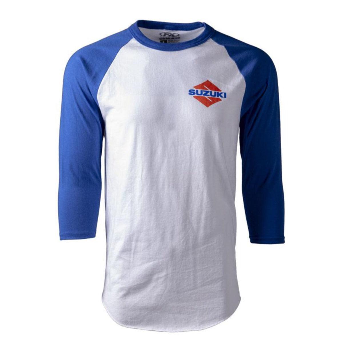 Factory Effex Men's Suzuki Wedged Baseball T-Shirt, Royal Blue/White - American Legend Rider