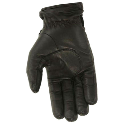 First Manufacturing Waterproof Driving Black Leather Gloves w/ Hipora Insert - American Legend Rider