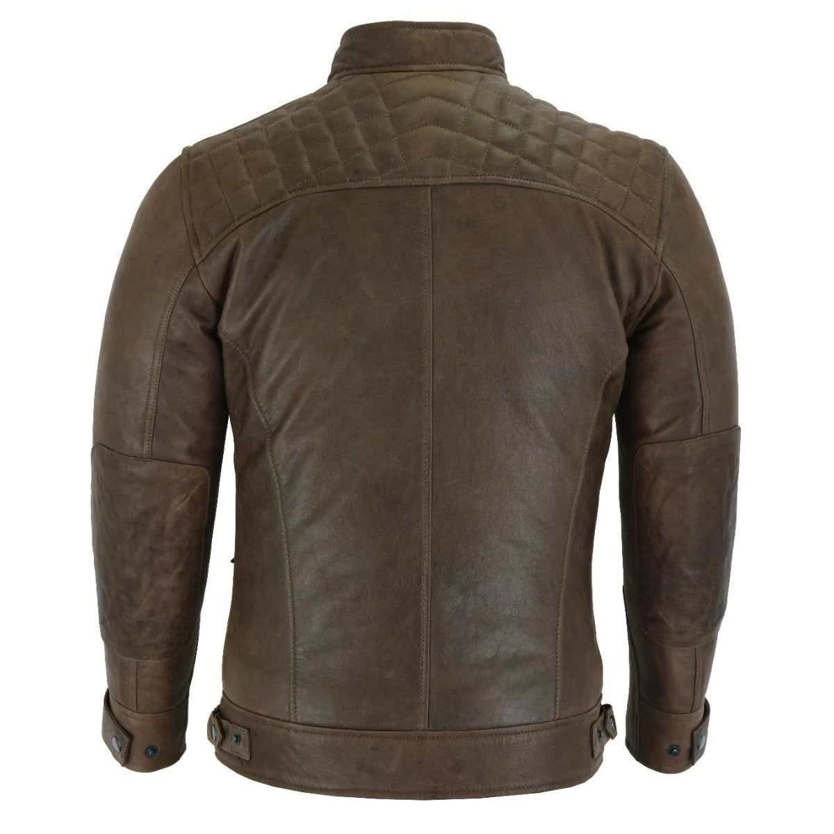 Vance Leathers' Men's Cafe Racer Lambskin Motorcycle Leather Jacket
