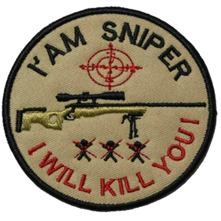 I Am Sniper Gun Patch, 8cm