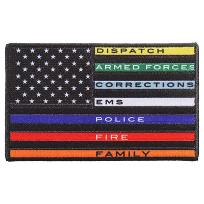 Hot Leathers 4" Thin Line First Responders Flag Patch - American Legend Rider