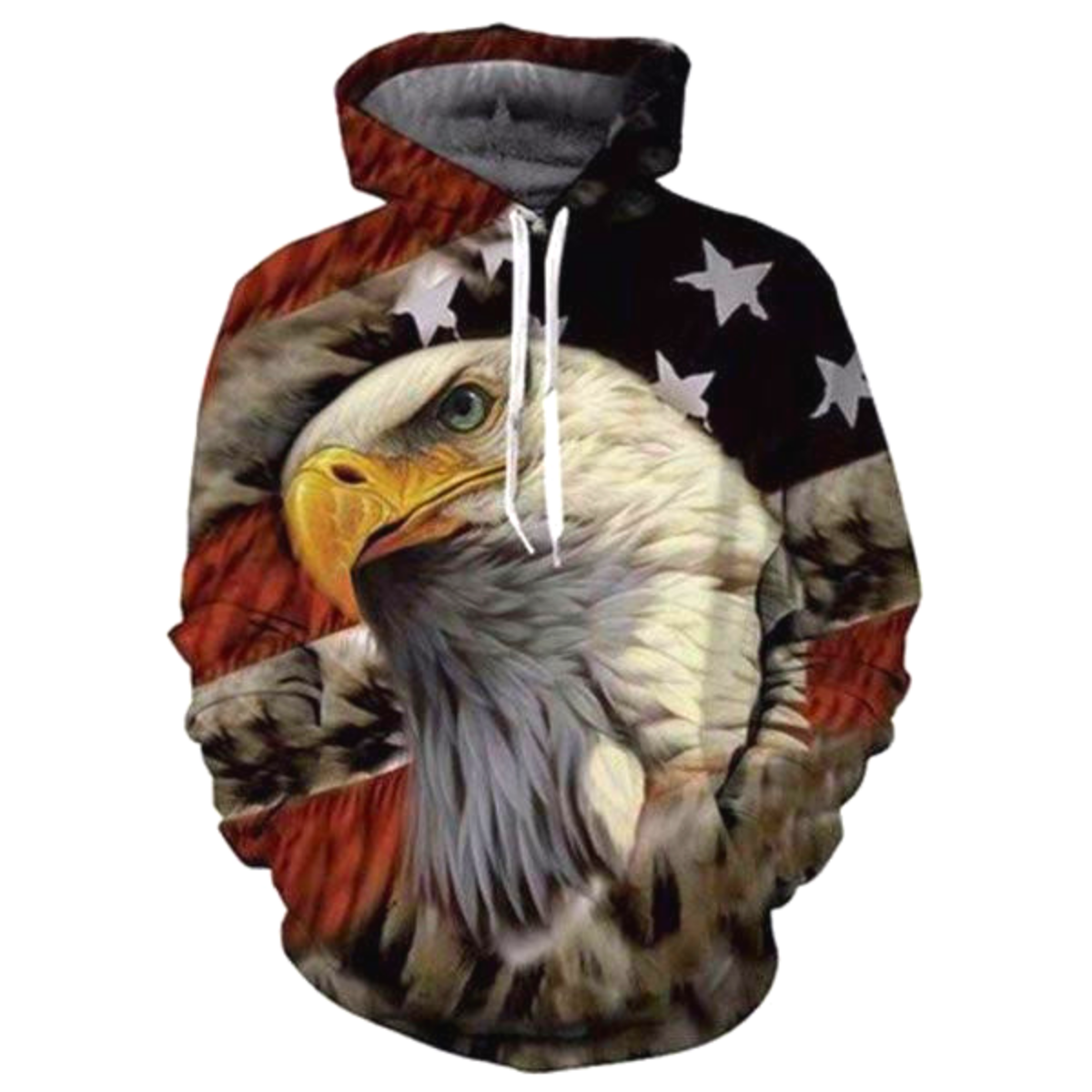 American Flag Eagle 3D Print Hoodie Pullover Sweatshirt - American Legend Rider