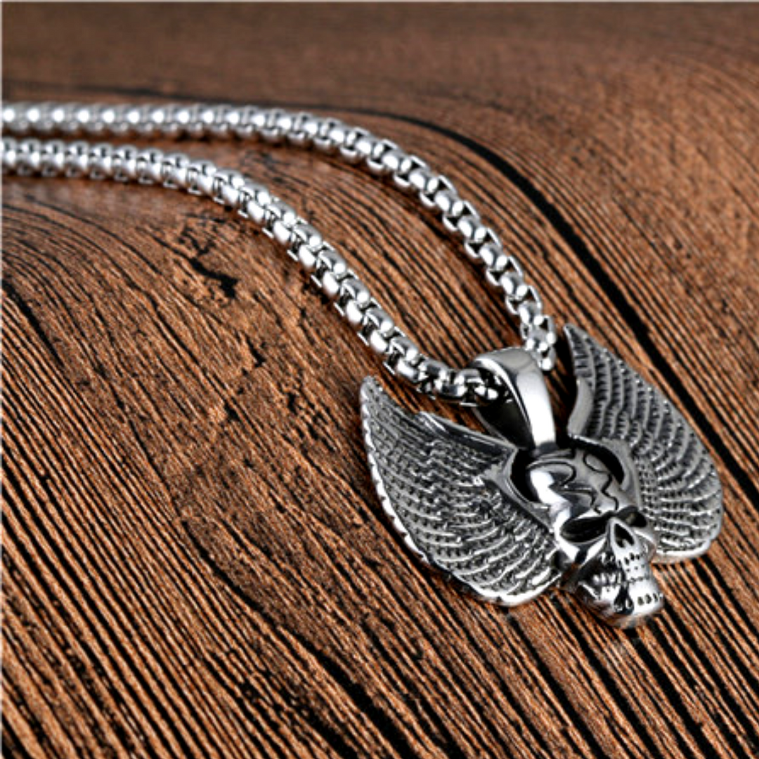 Eagle Necklace / Big Engine Motorcycle Skull Necklace / outlet Biker's Necklace / Motorcycler's Necklace