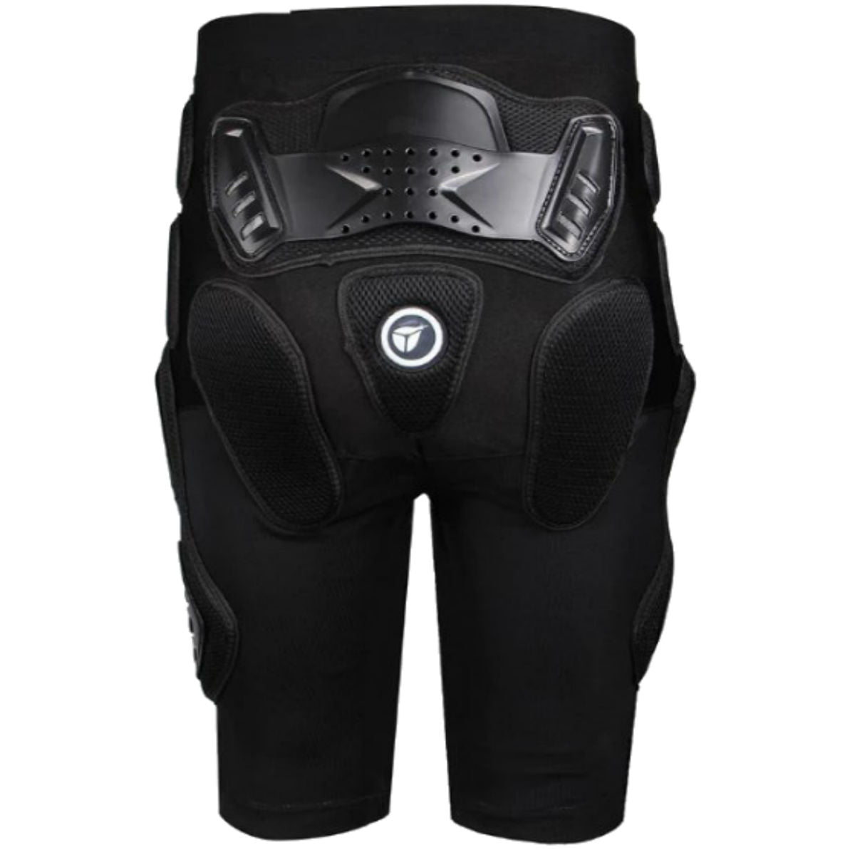 The back view of Motorcycle Protective Armor Pants for Men & Women with knee pads.