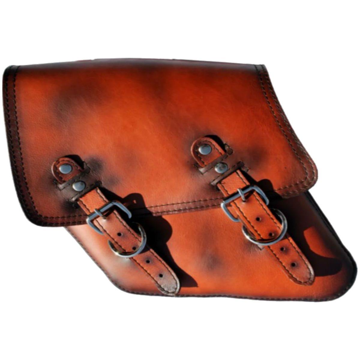 La Rosa Aged Leather Saddle Bag - American Legend Rider