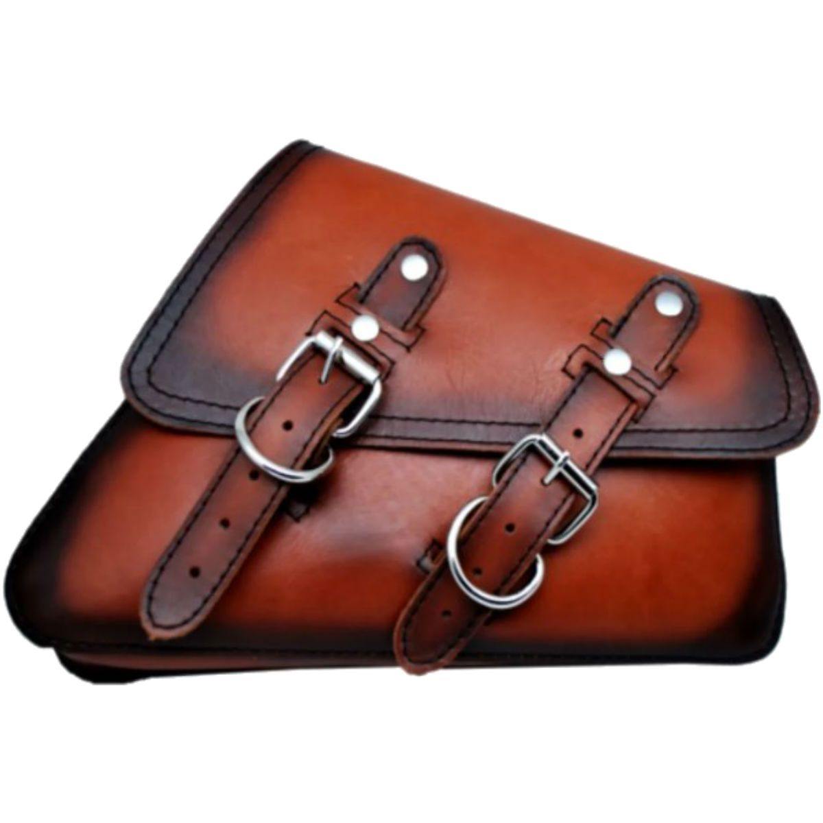 La Rosa Aged Leather Solo Saddle Bag - American Legend Rider