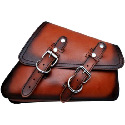 La Rosa Aged Leather Solo Saddle Bag - American Legend Rider