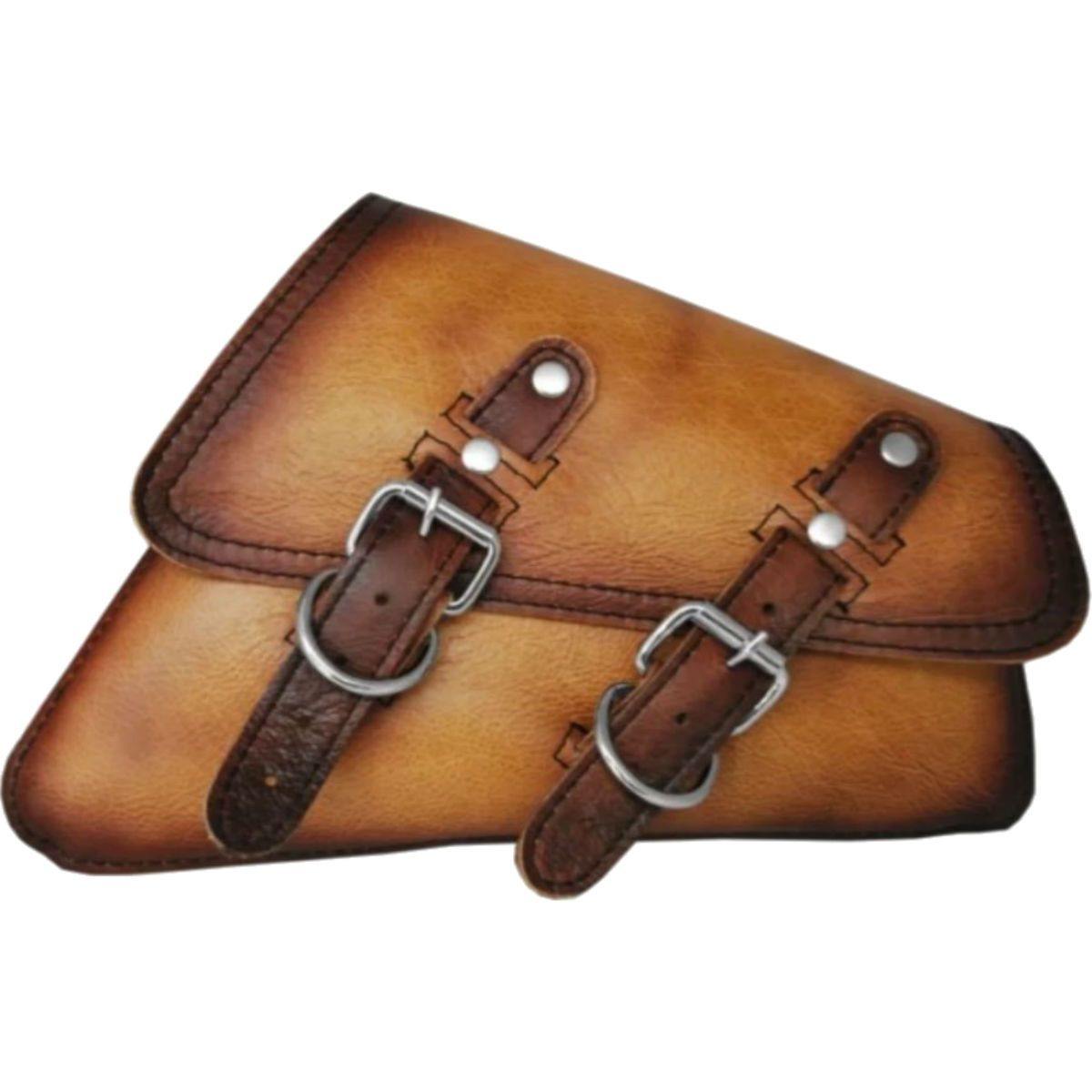 La Rosa Aged Leather Solo Saddle Bag - American Legend Rider