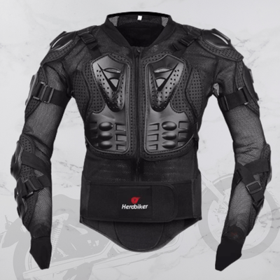 An image of a durable black Cool Motorcycle Body Armor Set.