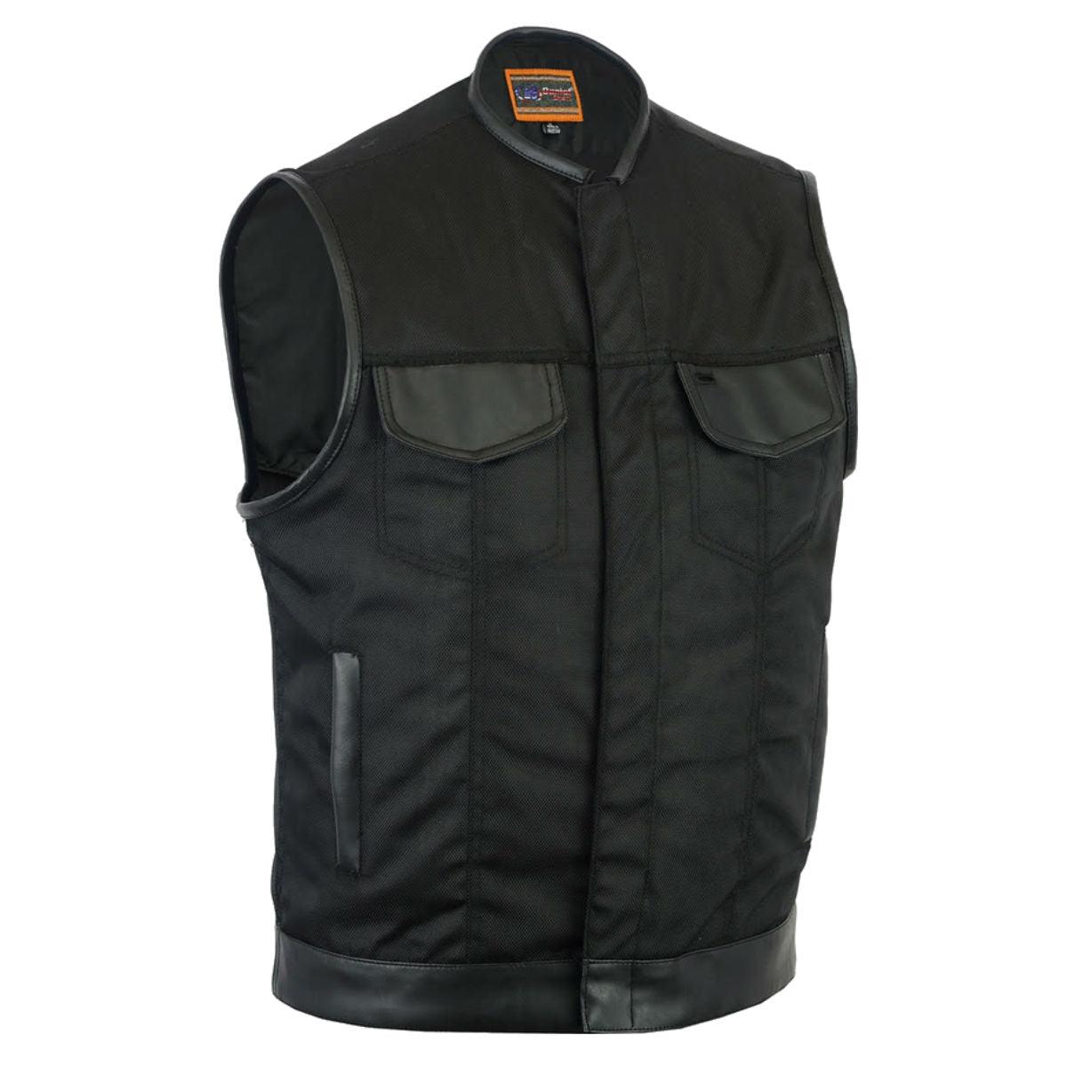 Daniel Smart Textile Concealed Snap Closure Vest w/ Leather Trimming - American Legend Rider