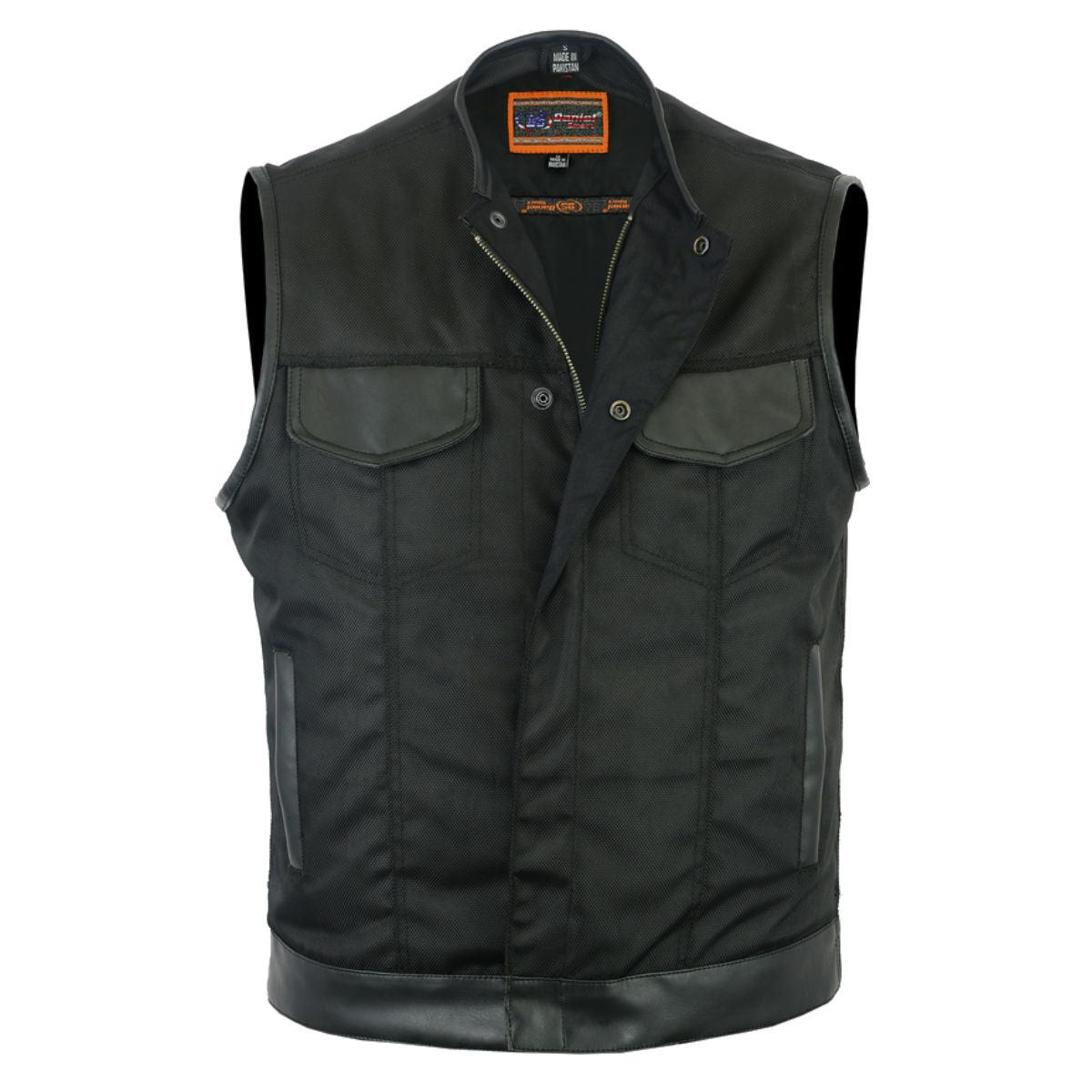 Daniel Smart Textile Concealed Snap Closure Vest w/ Leather Trimming - American Legend Rider
