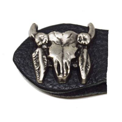 Vance Leather Steer Head with Feathers Vest Extender