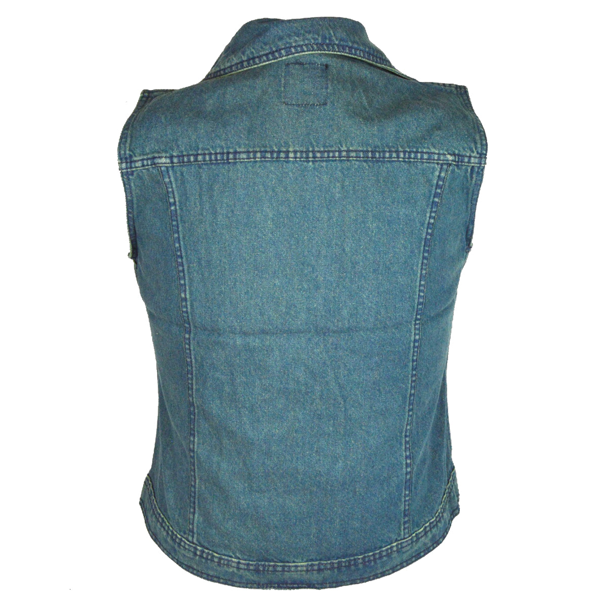 Vance Leather Women's Denim Vest with Studded Collar