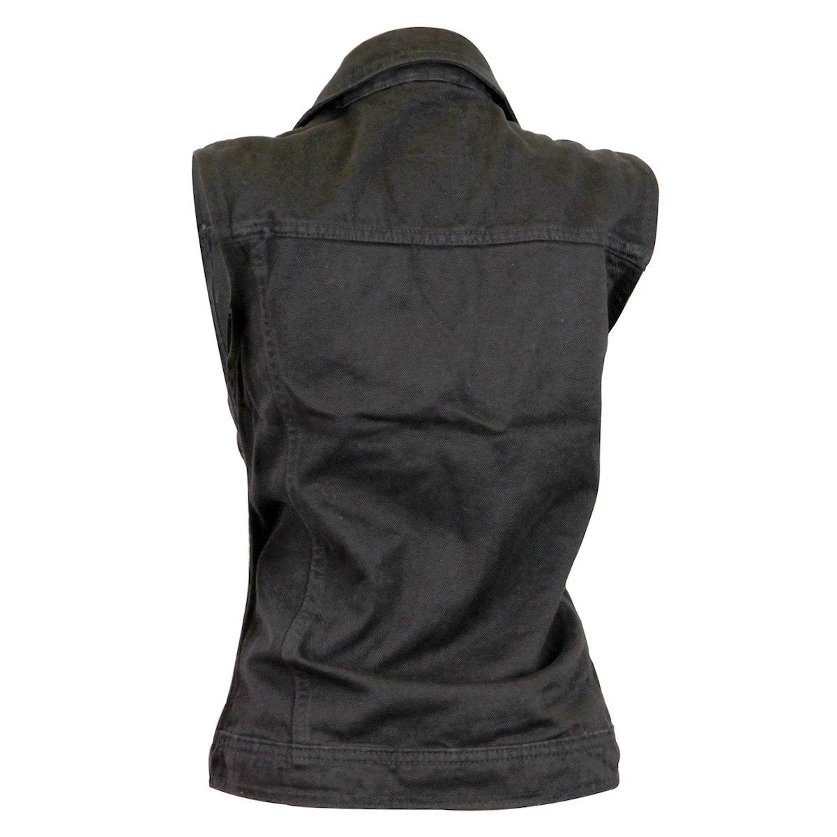 Vance Leather Women's Denim Vest with Studded Collar