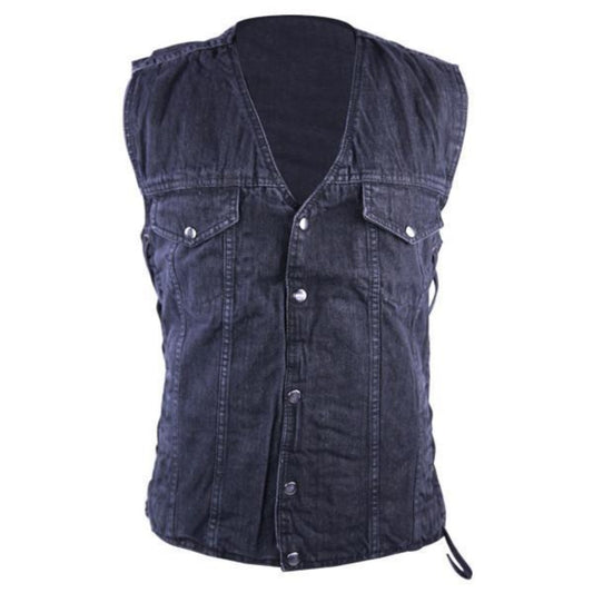 Vance Leather Men's Denim Vest with Gun Pocket