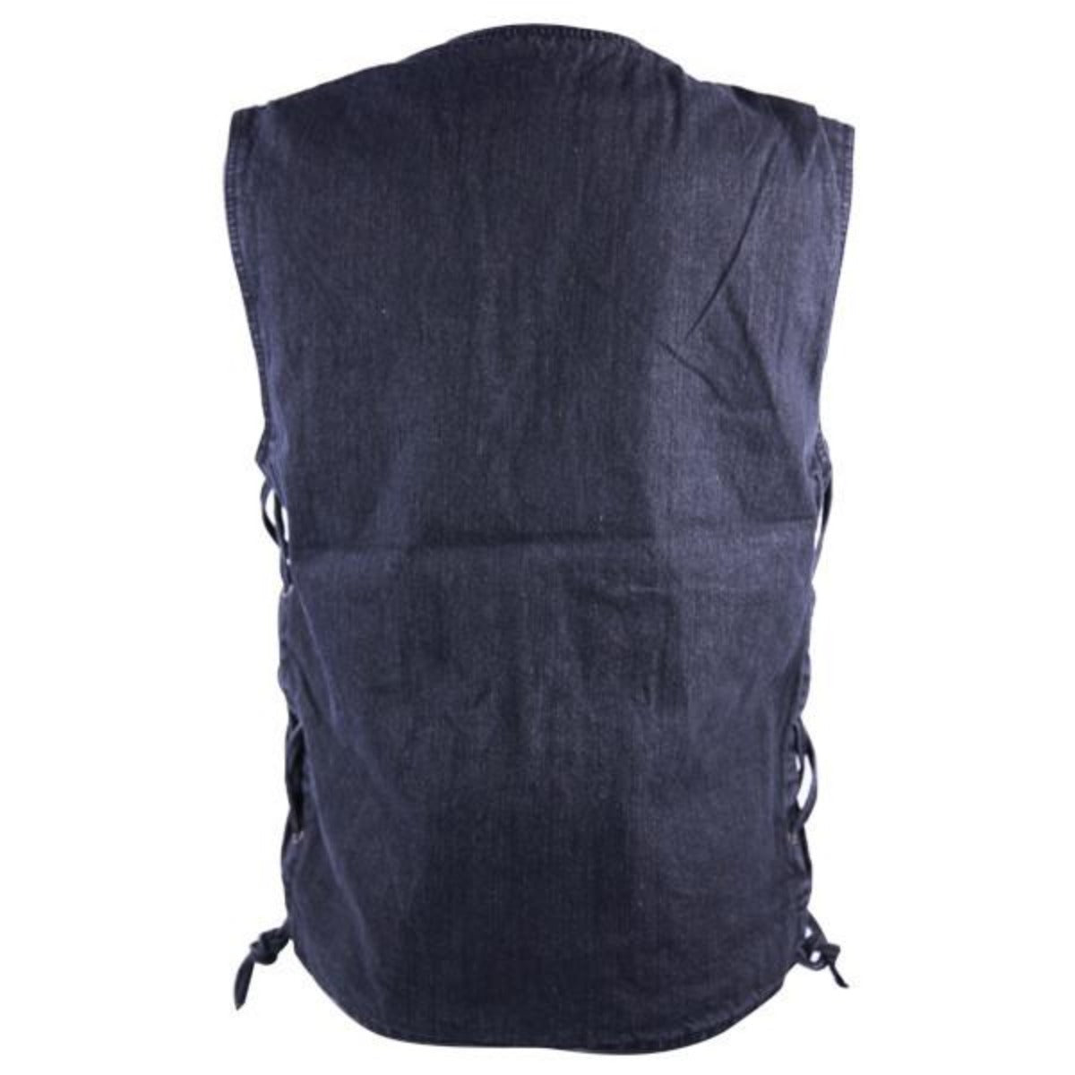 Vance Leather Men's Denim Vest with Gun Pocket