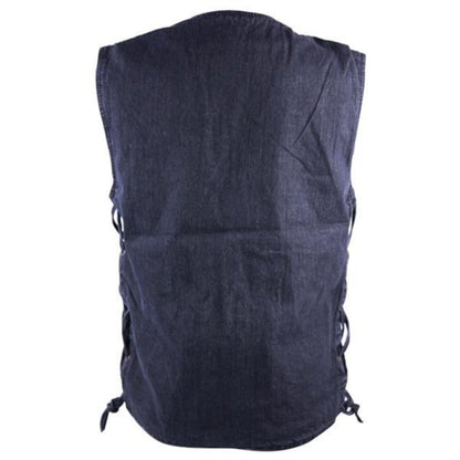 Vance Leather Men's Denim Vest with Gun Pocket