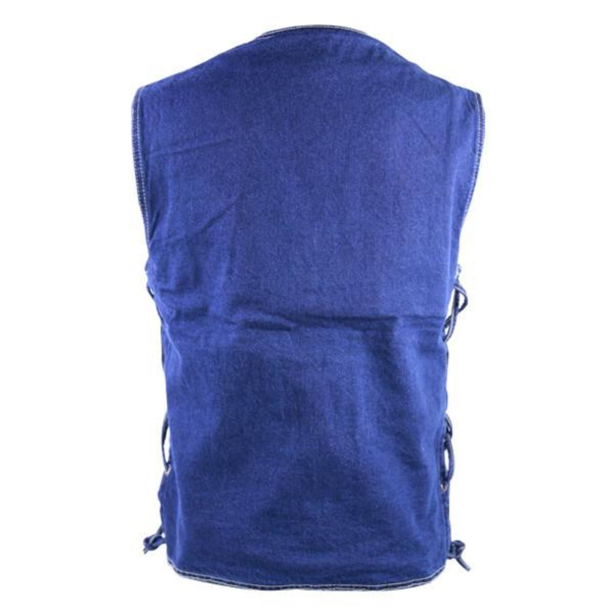 Vance Leather Men's Denim Vest with Gun Pocket