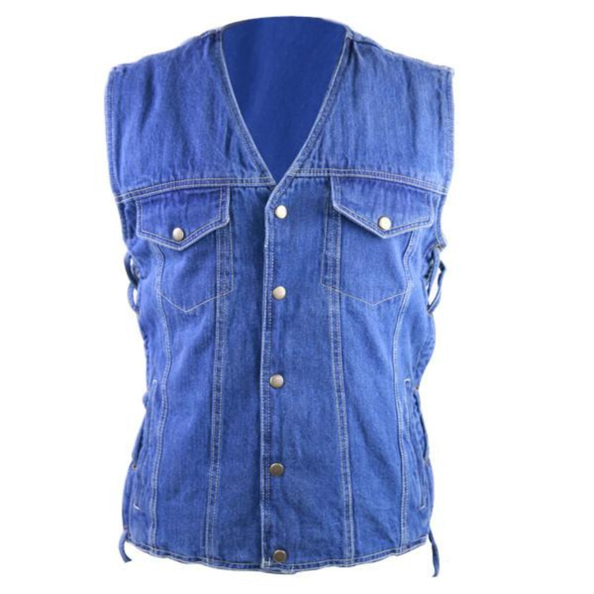 Vance Leather Men's Denim Vest with Gun Pocket