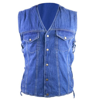 Vance Leather Men's Denim Vest with Gun Pocket