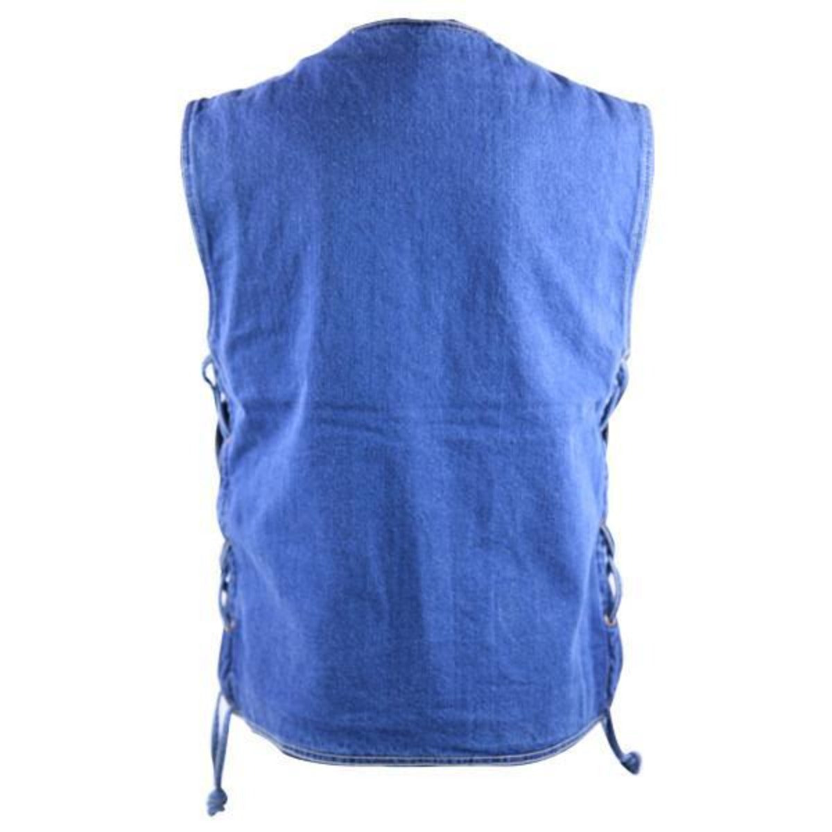 Vance Leather Men's Denim Vest with Gun Pocket