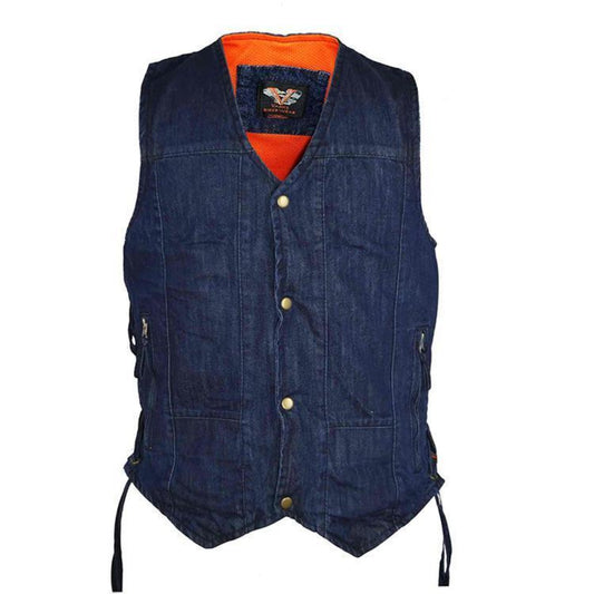 Vance Leather Denim Ten Pocket Vest