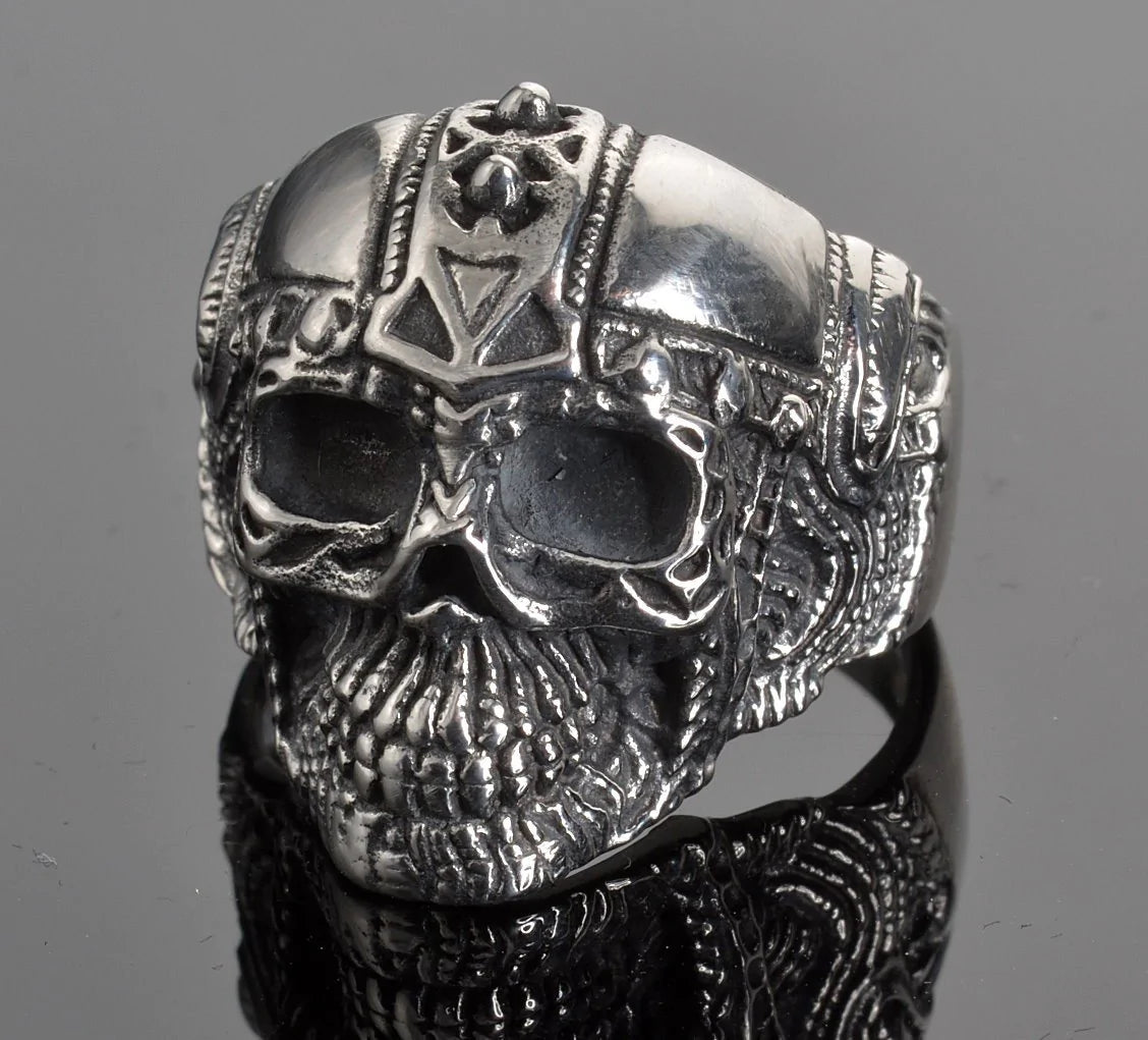 Vance Stainless Steel Men's Cyborg Skull Ring