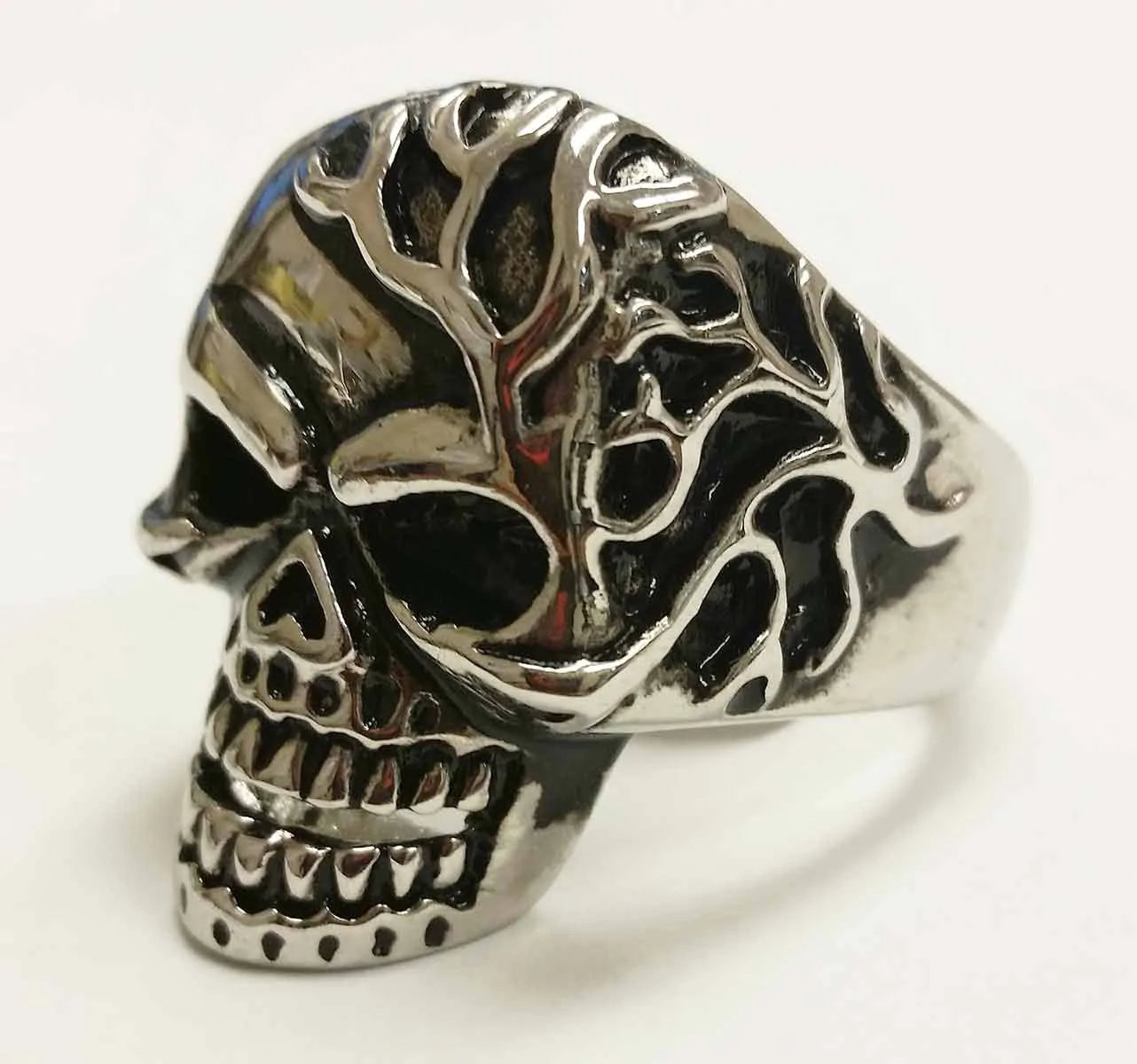 Vance Stainless Steel Men's Mad Man Skull Ring