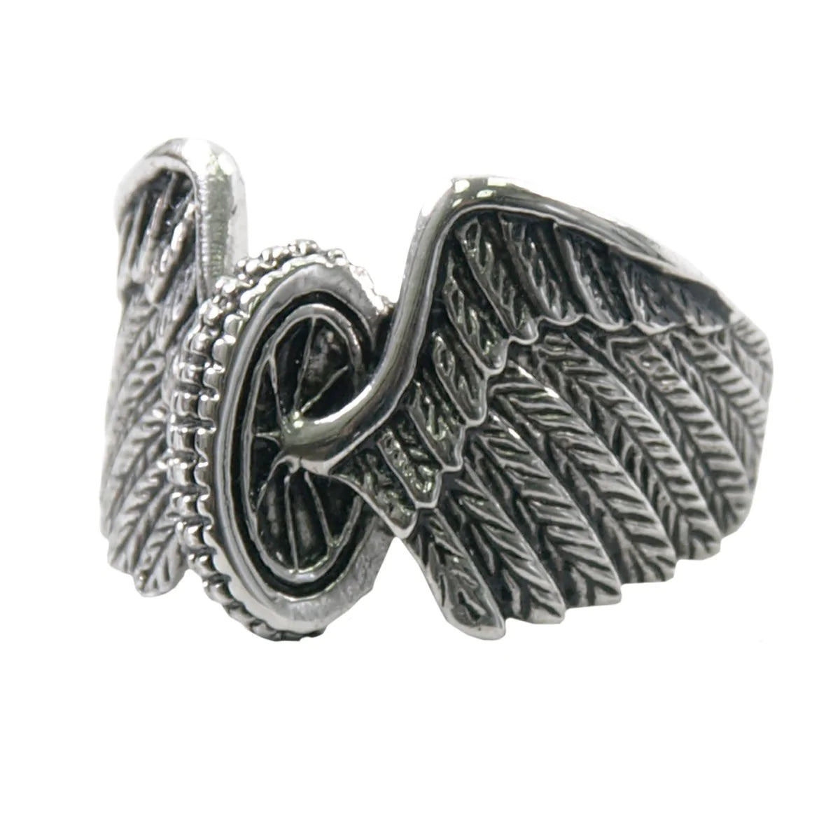 Vance Stainless Steel Men's Winged Wheel Ring