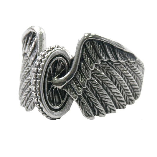 Vance Stainless Steel Men's Winged Wheel Ring