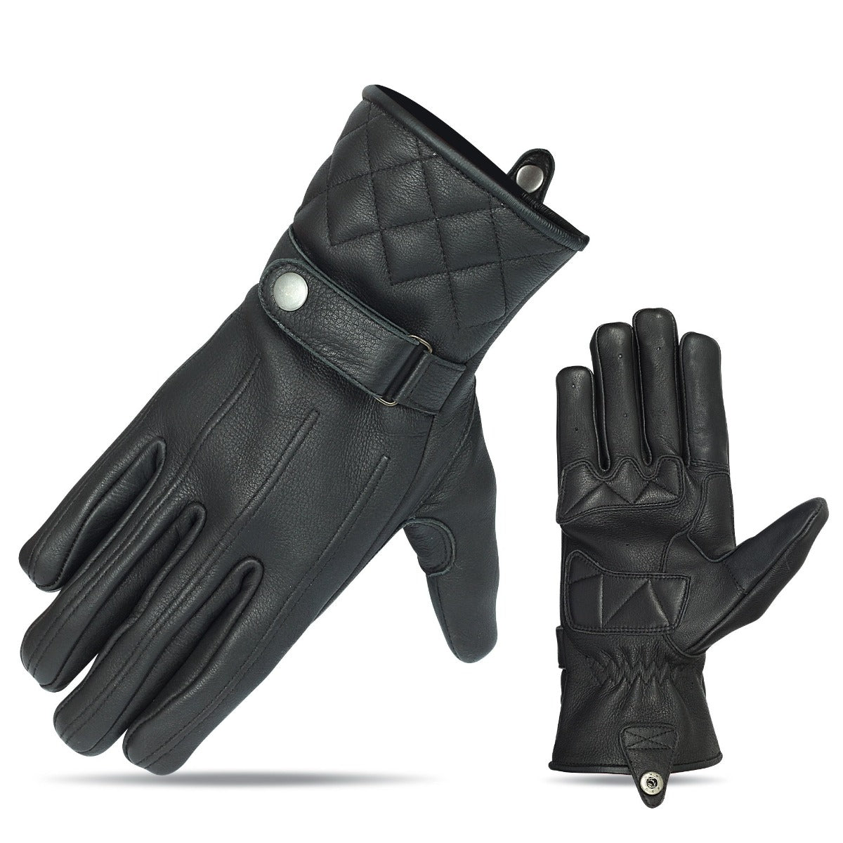 Vance Premium Leather Driving Glove with Snap Cuff
