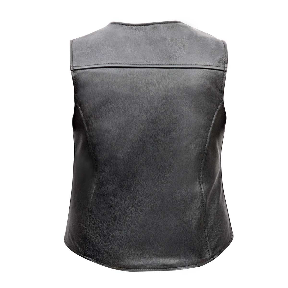 Vance Ladies Five Snap Premium Leather Vest