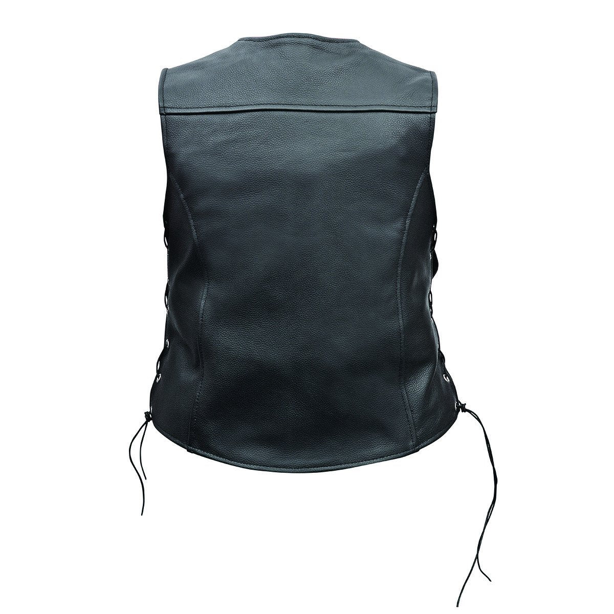 Vance Economy Leather Ladies Five-Snap Lace Side Vest