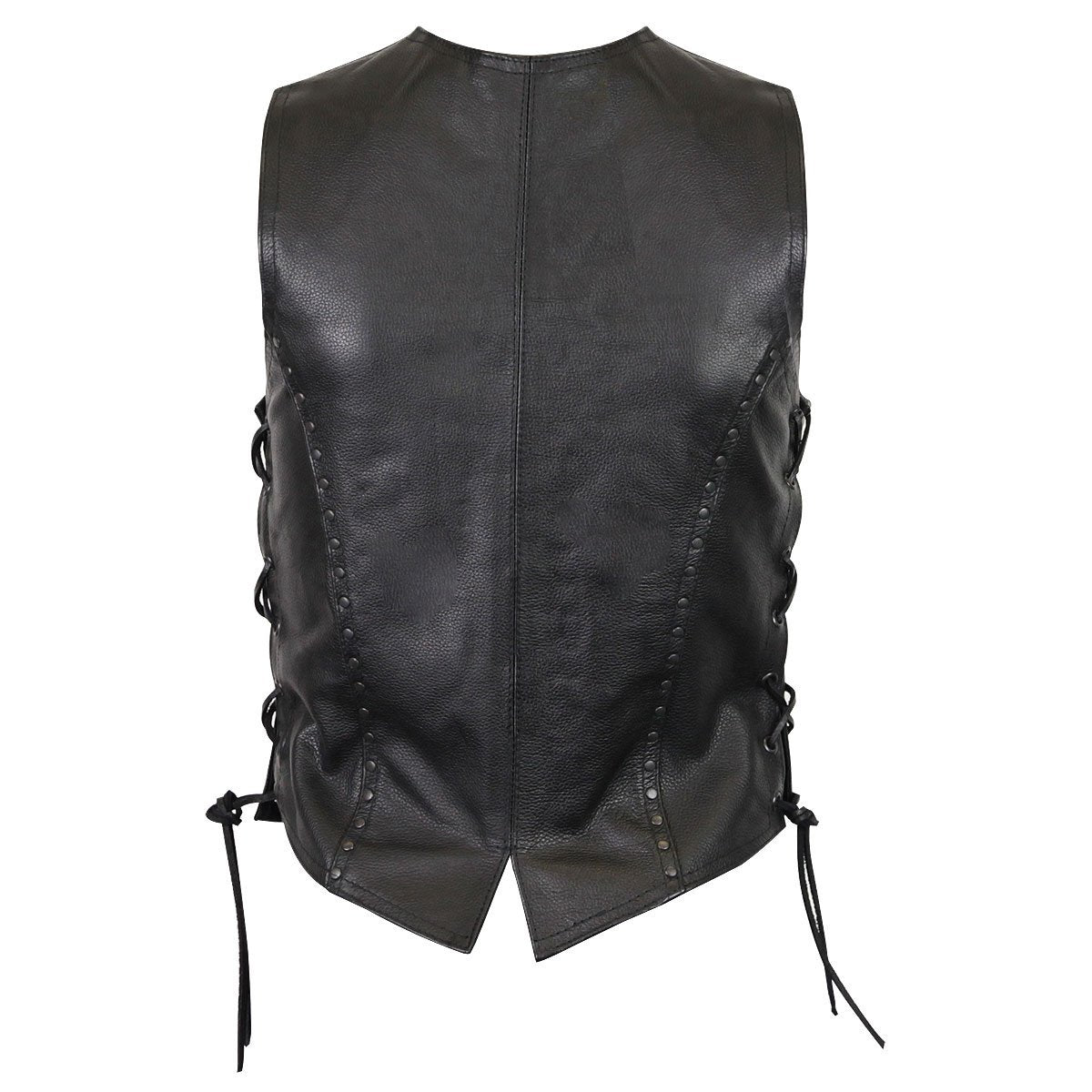 Vance Ladies Premium Cowhide Studded Leather Vest